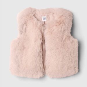Baby gap Baby & Toddler Recycled Faux Fur Vest pink size 3t NWOT